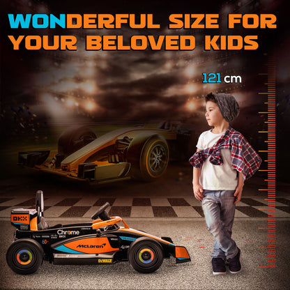 Kids Electric Car, 12V Children's Vehicle with 2.4G Remote Control, MP3 USB, Electric Vehicle with Suspension, Horn, 3-5km/h, for 3-5 Years Old Kids, Orange