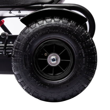 Go-Kart Pedal Car with Handbrake, Adjustable Seat, Forward and Reverse Gears, Pedal Car Toy for Children 5-12 Years Black