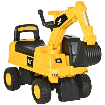 Seat Digger Ride-On Digger with Adjustable Shovel Steering Wheel Kids Digger with Storage Space under Seat Ride-On Toy Digger up to 25kg, Sitting for Children 1-3 Years Yellow