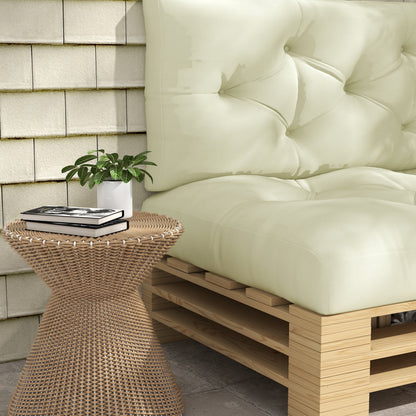 Set of 2 seat and back cushions for Garden Bench, Loveseat, 2-Seater Pallet Sofa High Comfort dimensions 120L x 80W x 12H cm Polyester Cream