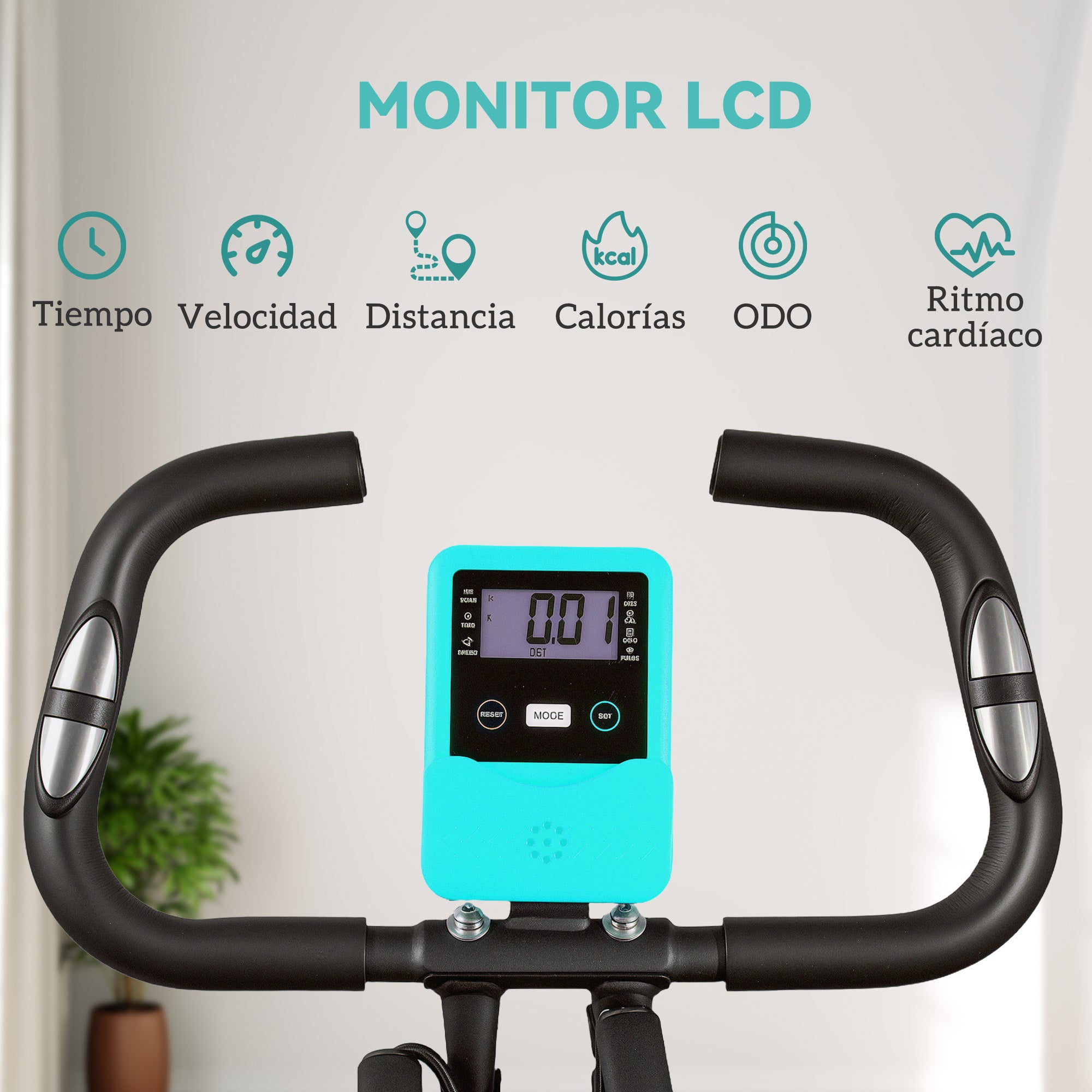 SPORTNOW Foldable Stationary Bike with Backrest Quiet Exercise Bike with 8 Resistance Levels Adjustable Seat Flywheel LCD Screen Resistance Band Load 110 kg Green