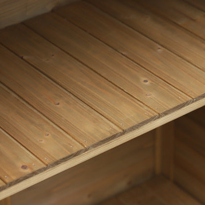 Wooden Garden Storage Shed 87x46.5x96.5 cm with 2 Interior Shelves, 2 Ventilated Doors, and Sloping Roof for Outdoor Natural Terrace