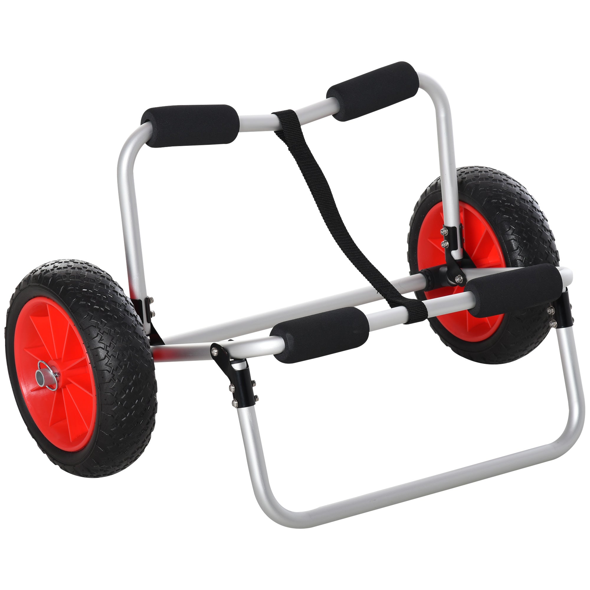 Folding Canoe Trolley up to 90 kg Aluminum Transport Cart Kayak Cart Boat Cart with Strap Wheels Padded Surf Cart Canoe Cart Boat Trailer Trolley for Surfboard Board Inflatable Boat