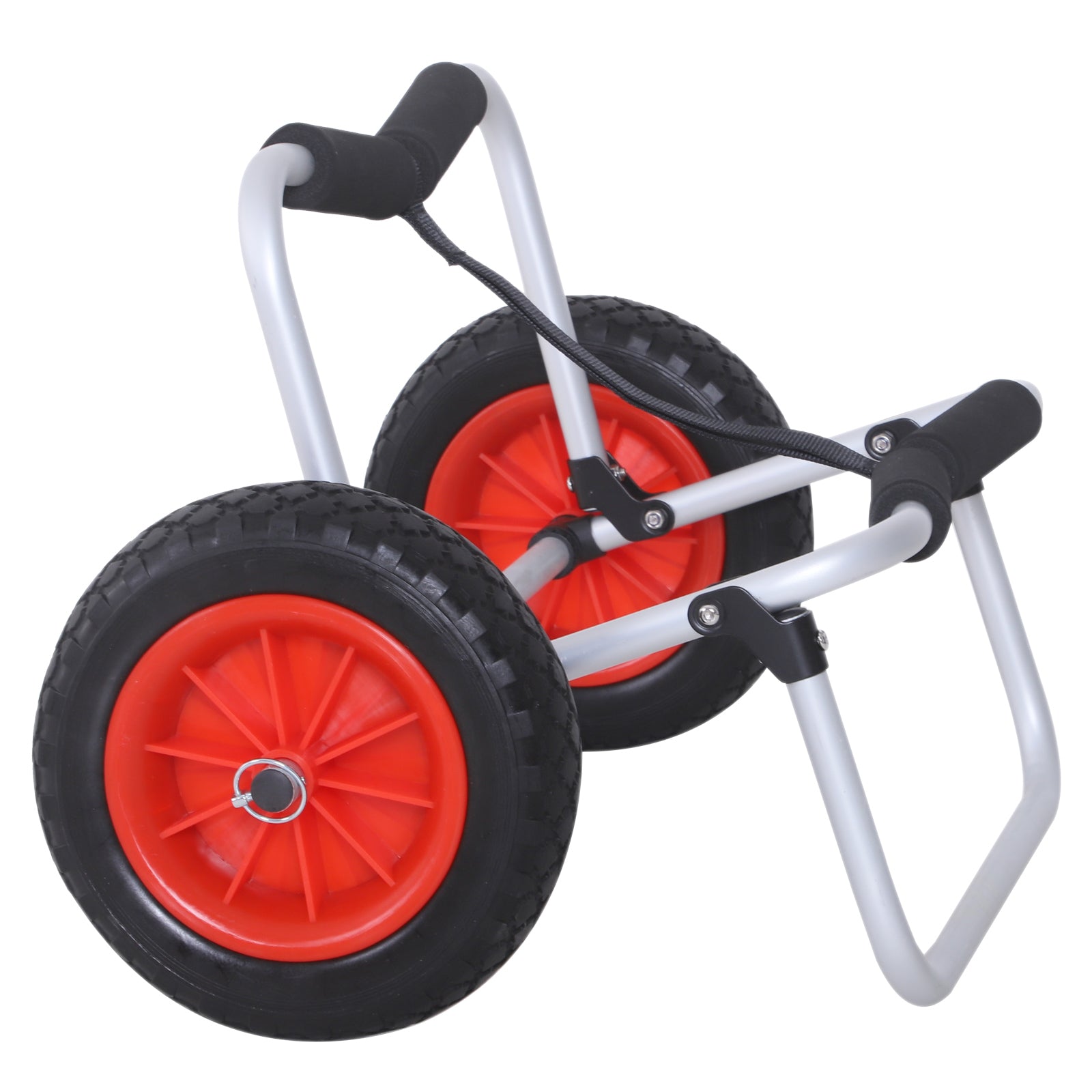 Folding Canoe Trolley up to 90 kg Aluminum Transport Cart Kayak Cart Boat Cart with Strap Wheels Padded Surf Cart Canoe Cart Boat Trailer Trolley for Surfboard Board Inflatable Boat