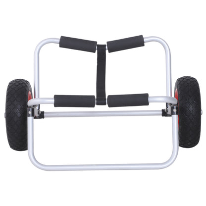 Folding Canoe Trolley up to 90 kg Aluminum Transport Cart Kayak Cart Boat Cart with Strap Wheels Padded Surf Cart Canoe Cart Boat Trailer Trolley for Surfboard Board Inflatable Boat