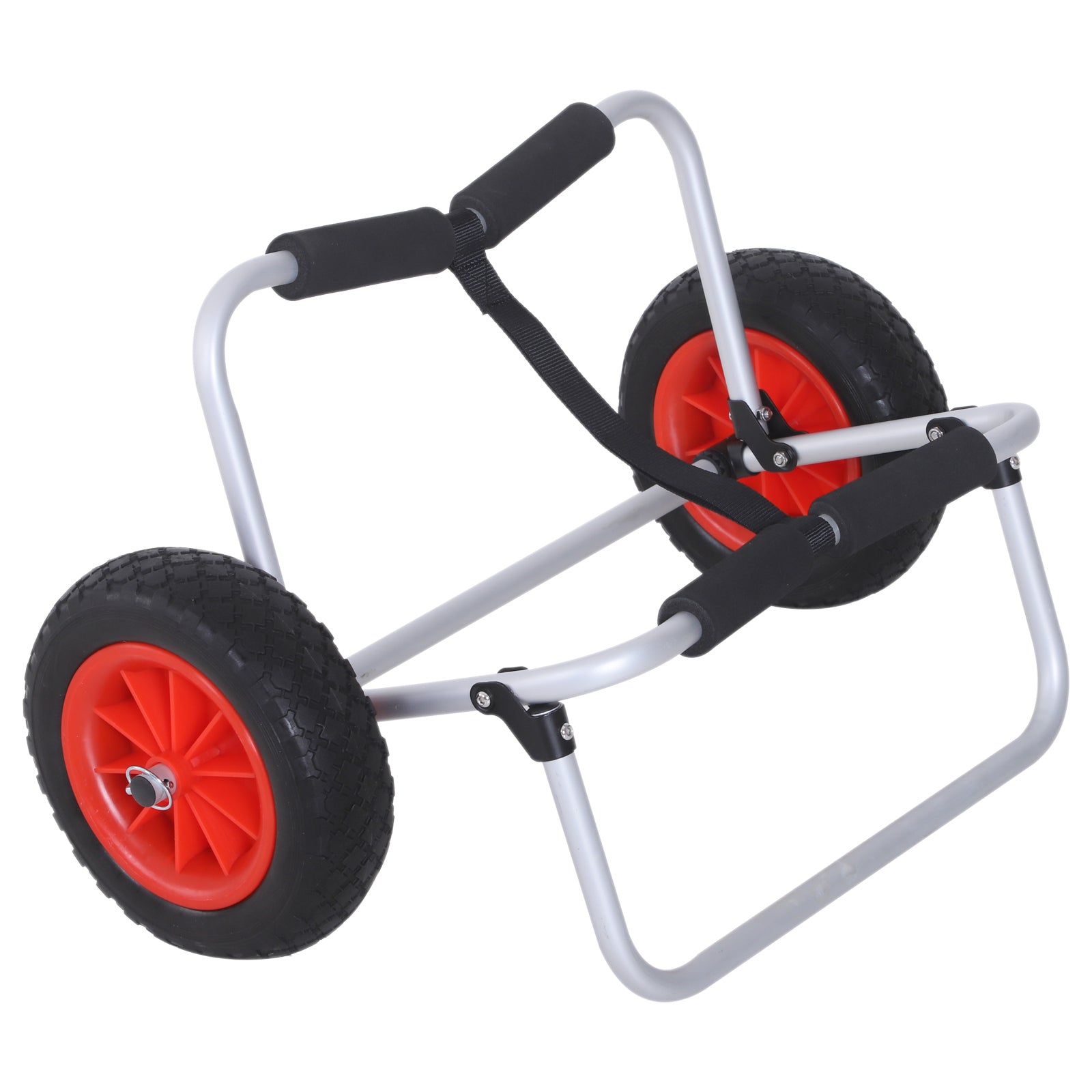 Folding Canoe Trolley up to 90 kg Aluminum Transport Cart Kayak Cart Boat Cart with Strap Wheels Padded Surf Cart Canoe Cart Boat Trailer Trolley for Surfboard Board Inflatable Boat