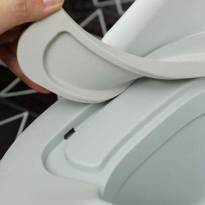 3-in-1 Child's Potty, detachable Potty, Potty with Handles, for Children 6-72 Months, up to 50 kg Capacity, Plastic, Faux Leather, Gray