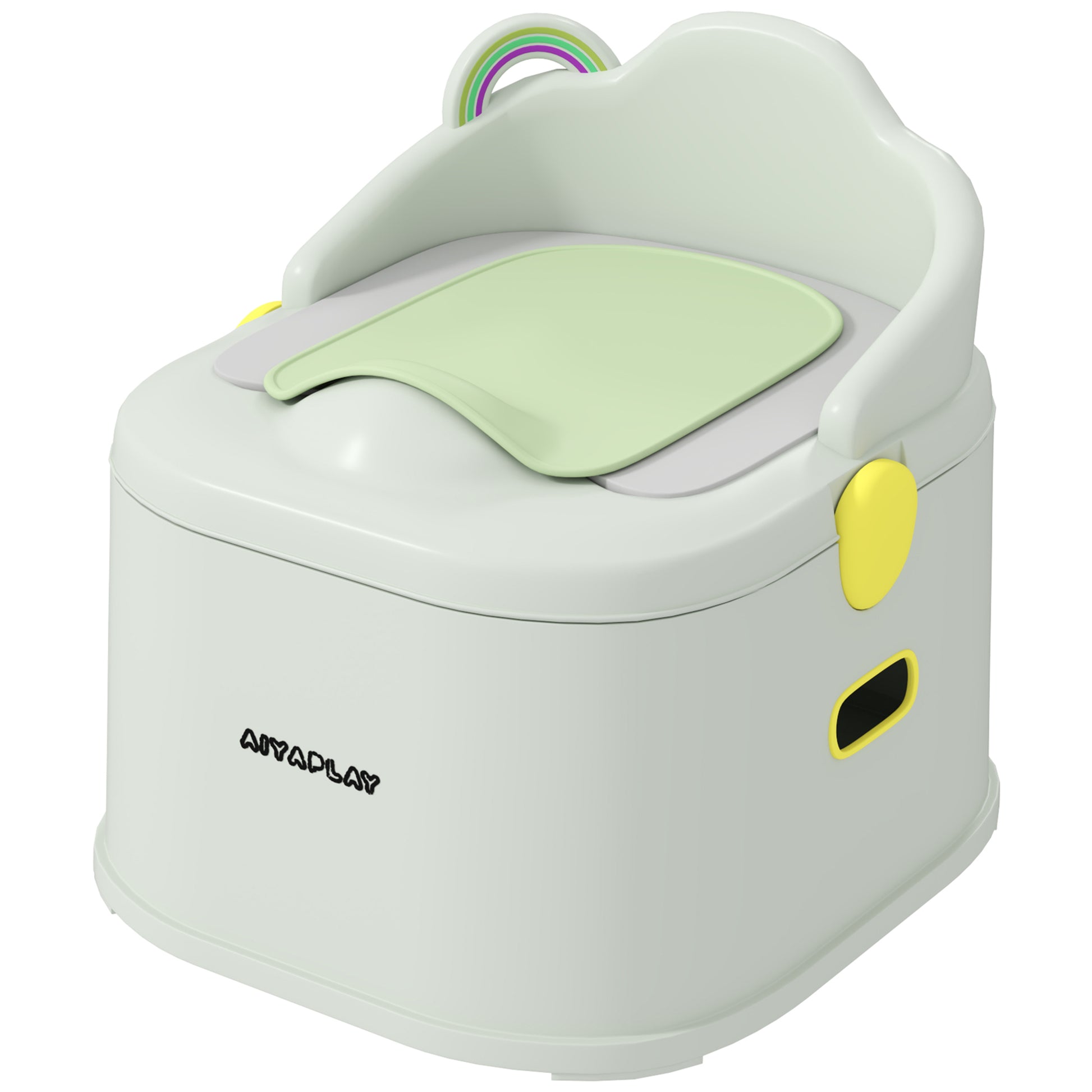 3-in-1 Child's Potty, detachable Potty, Potty with Handles, for Children 6-72 Months, up to 50 kg Capacity, Plastic, Faux Leather, Gray