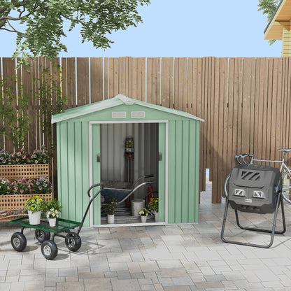 Garden Cart Transport Cart Handcart 4-Wheel 94L x 48.5W x 100H cm max. 150 kg Metal Green