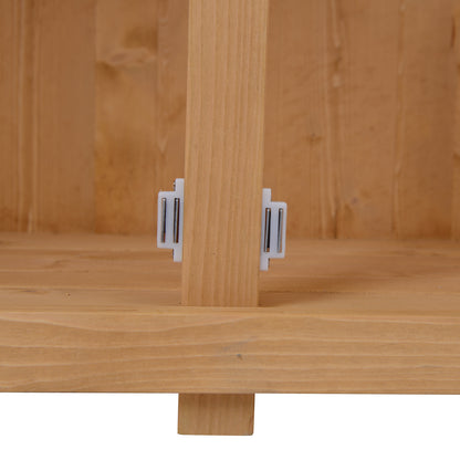 Wooden Garden Shed Outdoor Garden Tools Storage Cabinet Double Doors Waterproof Roof Different Size Compartments 127.5x50x164cm Natural