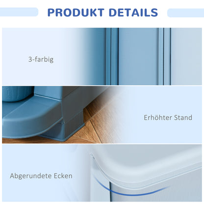 Drawer Cabinet for Kids with Storage Space Storage Boxes Toy Organizer Toy Chest Three Levels for Children's Room 3-6 Years Children's Furniture Blue 37 x 37 x 56.5 cm