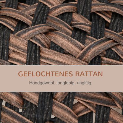 Cat House made of Rattan with Cushion Cat Bed Cat Cave with Elevated Feet Brown Ø52 x 58 cm