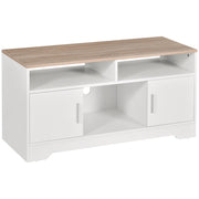 TV Cabinet TV Stand for Living Room with Large Storage Space Open Shelves Cable Management Classic Design 105x40x52 cm White