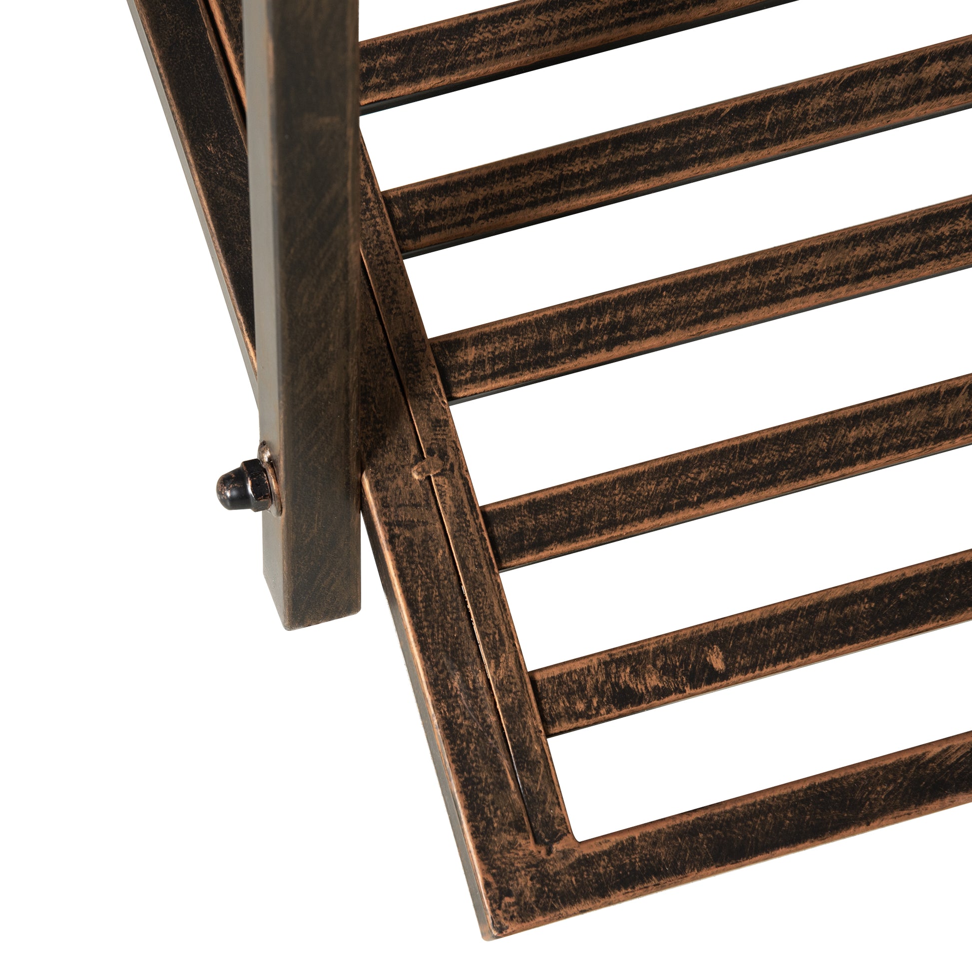 Vintage Metal Garden Bridge, Decorative Bridge with Floral Elements, 99x68x53cm, Bronze