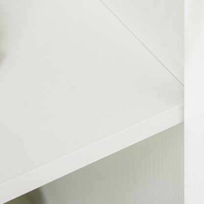 Multipurpose Office Cabinet with Lock, 2-Door Document Cabinet with Internal Shelf in Wood, White, 80x40x80cm