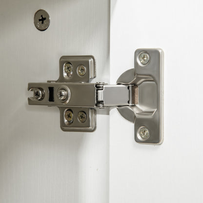 Multipurpose Office Cabinet with Lock, 2-Door Document Cabinet with Internal Shelf in Wood, White, 80x40x80cm