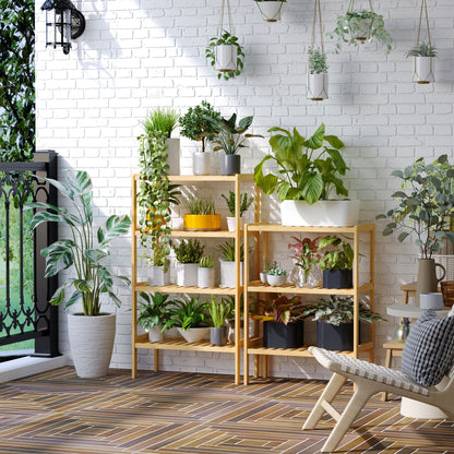 Bookshelf 4-Tier Bamboo Shelf Office Shelf Storage Shelf File Shelf Kitchen Shelf for Bathroom Kitchen Living Room Bedroom Bamboo Natural 62 x 33 x 112 cm