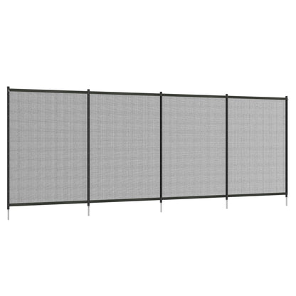 Pond Fence, 365 x 126 cm Garden Fence, Set of 4 Decorative Pool Fences with Foot Stepping Fence for Terrace, Balcony, Mesh, Black