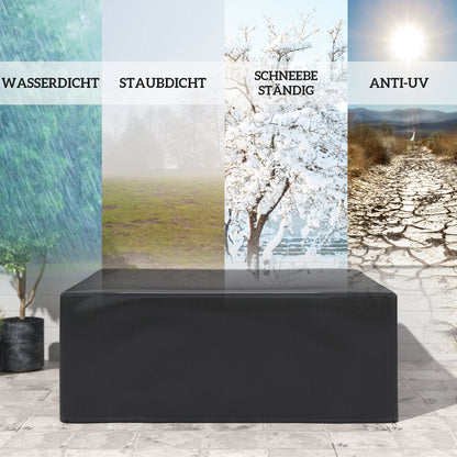 Waterproof, UV-Resistant Outdoor Furniture Cover – Protective PE Tarp for Garden Tables & Patio Furniture, Rectangular 235 x 190 x 90 cm (92.5" x 74.8" x 35.4") – Black