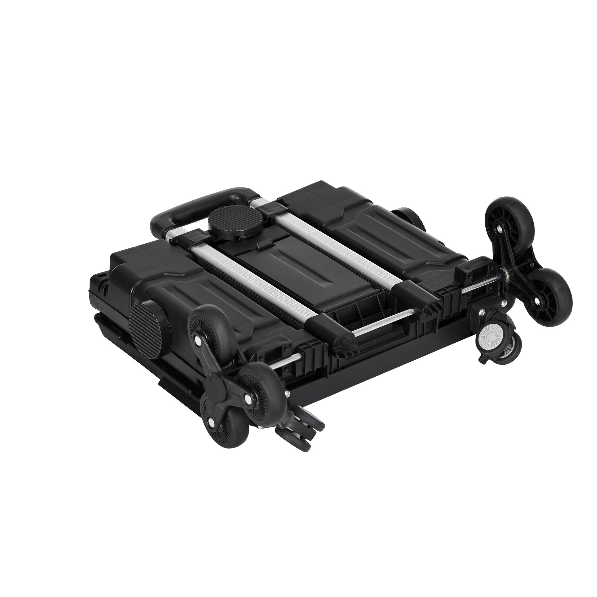 Folding Shopping Cart Supermarket Cart with 2 Wheels Adjustable Handle Length 35 Liters Capacity for Office School Home 48x43x95 cm Black