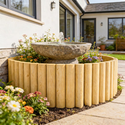 Spruce Wooden Garden Border Fence, 176 x 38 cm (69.3 x 15.0 in) — Decorative, Durable & Easy to Install for Vegetable Patch, Patio, Lawn