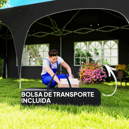 Foldable Gazebo 3x6 m with UPF50+ Side Panels Garden Pavilion with Adjustable Height and Carry Bag for Camping Parties Patio Terrace Dark Grey