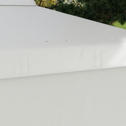 Foldable Tent 2.5x2.5 m Garden Gazebo with 1 Side Wall Adjustable Height in 3 Levels Anti-UV Waterproof and Sand Bag Canopy for Outdoor Camping Parties White