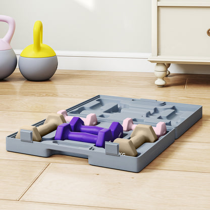 SPORTNOW 6-Piece Dumbbell Set 2 x 1 kg 2 x 2 kg 2 x 3 kg Hexagonal Dumbbells with Non-Slip Plastic Coating and Transport Case for Home Gym Exercise Multicolor