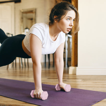 SPORTNOW 6-Piece Dumbbell Set 2 x 1 kg 2 x 2 kg 2 x 3 kg Hexagonal Dumbbells with Non-Slip Plastic Coating and Transport Case for Home Gym Exercise Multicolor