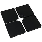 4-Piece Umbrella Base Weight Square Fillable with Water 60 kg Sand 70 kg or Mixed 80 kg for Cross Base Black