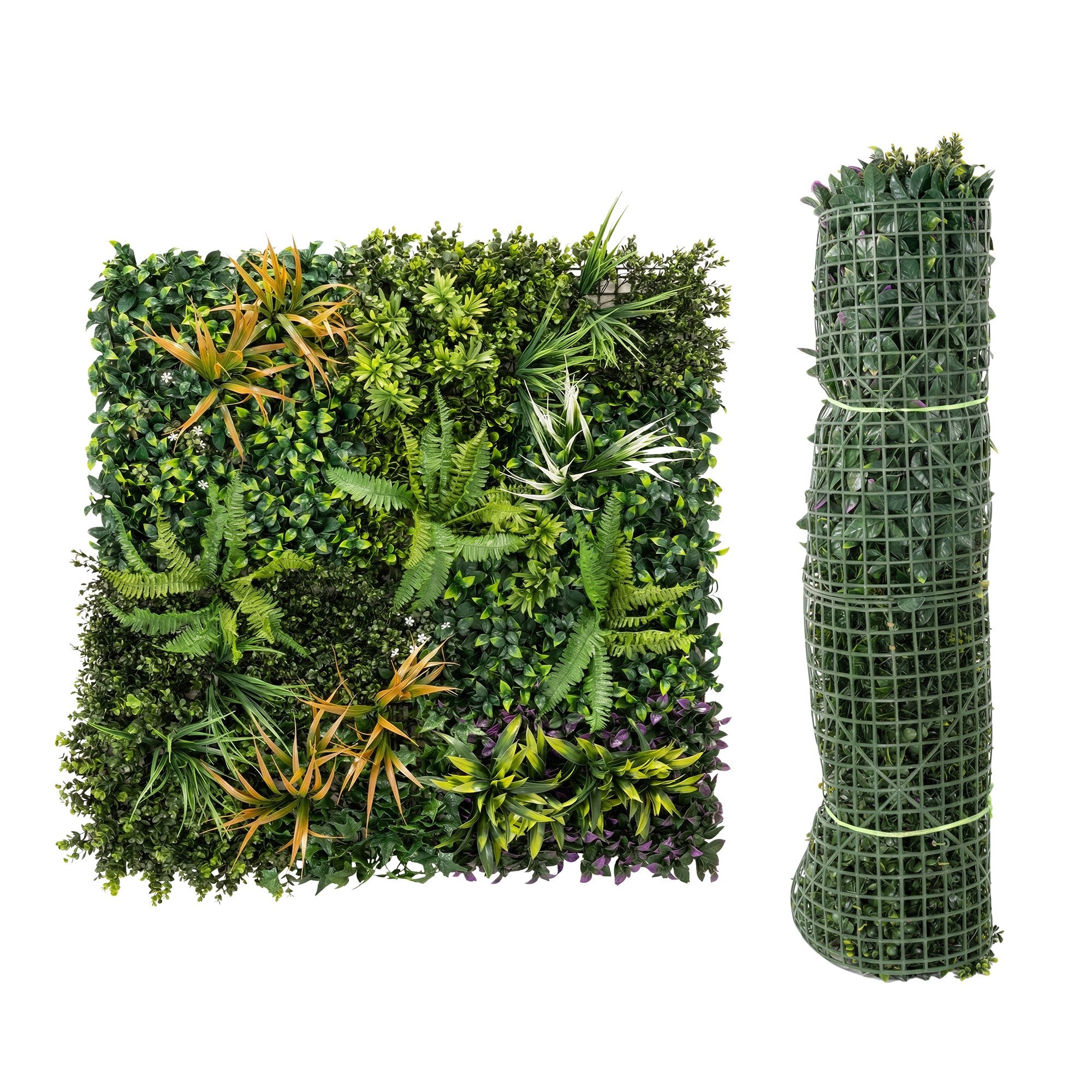 Artificial Ivy Hedge Roll, 1 x 1 m (39.4 x 39.4 in) Privacy Fence Panel — Easy-Mount Green Foliage for Balcony, Patio & Outdoor Decor