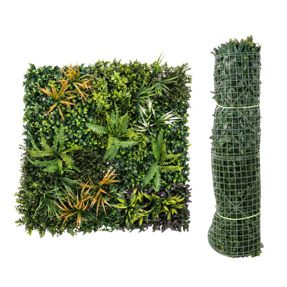 Artificial Ivy Hedge Roll, 1 x 1 m (39.4 x 39.4 in) Privacy Fence Panel — Easy-Mount Green Foliage for Balcony, Patio & Outdoor Decor