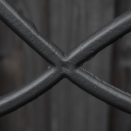 2-Seater Garden Bench with Backrest and Armrests Vintage Style for Terrace Balcony Patio Outdoor Load 240 kg Cast Iron and Steel 128x58.5x85 cm Black