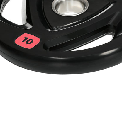 SPORTNOW Set of 2 Cast Iron Weight Plates Ø32x4.5 cm 10 kg Rubber Coated Weight Plates with 5 cm Hole for Barbell or Dumbbells Fitness in Home Gym Black