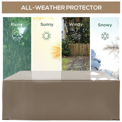 Protective Outdoor Furniture Cover – Waterproof, Windproof PE-Coated Oxford Fabric, Winter-Ready Patio Table & Chairs Cover 275 x 205 x 90 cm (108.3 x 80.7 x 35.4 in) – Beige