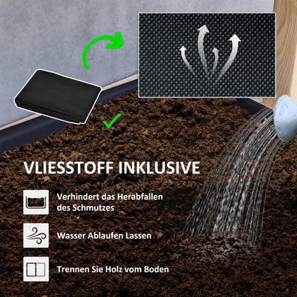 Wooden Raised Garden Bed, 4 Tier Planter Box with Drainage Holes Greenhouse Garden Bed Planter 88.5 x 45 x 140 cm Vegetable Bed for Garden Balcony, Plant Pot for Flowers, Plants, Fruit, Vegetables