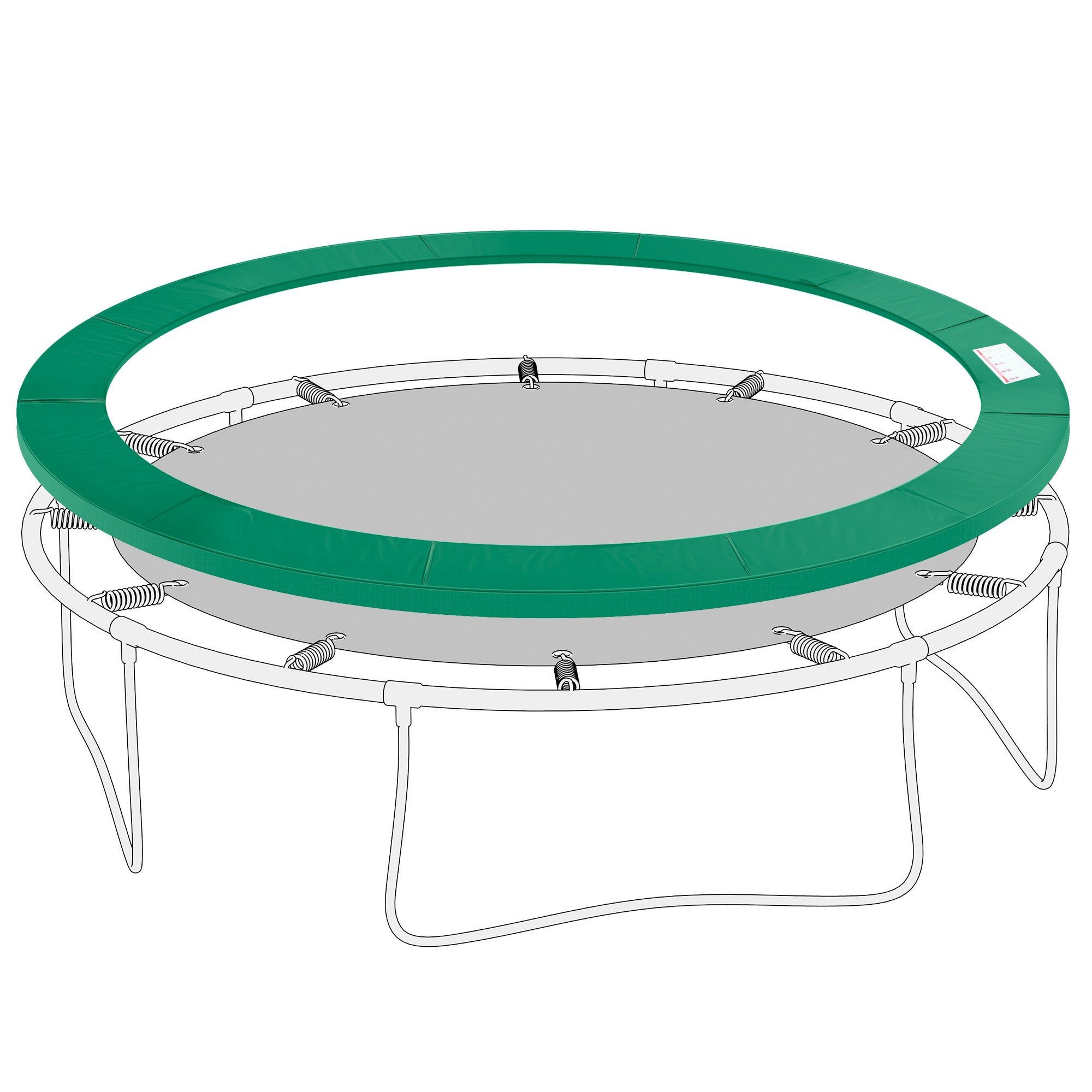 Trampoline Edge Cover Ø366cm cm wide, Tear-resistant UV-resistant Spring Cover, Water-repellent, Trampoline Accessory Edge Protection Safety Net Spare Parts for Garden Trampolines, Green