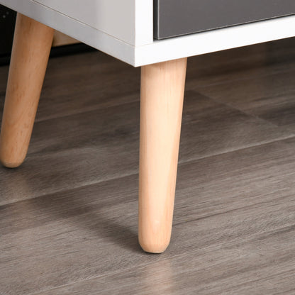 Modern Sideboard for Living Room with 3 Doors and Drawer Auxiliary Furniture for Living Room Kitchen Bedroom 90x30x72 cm White and Gray