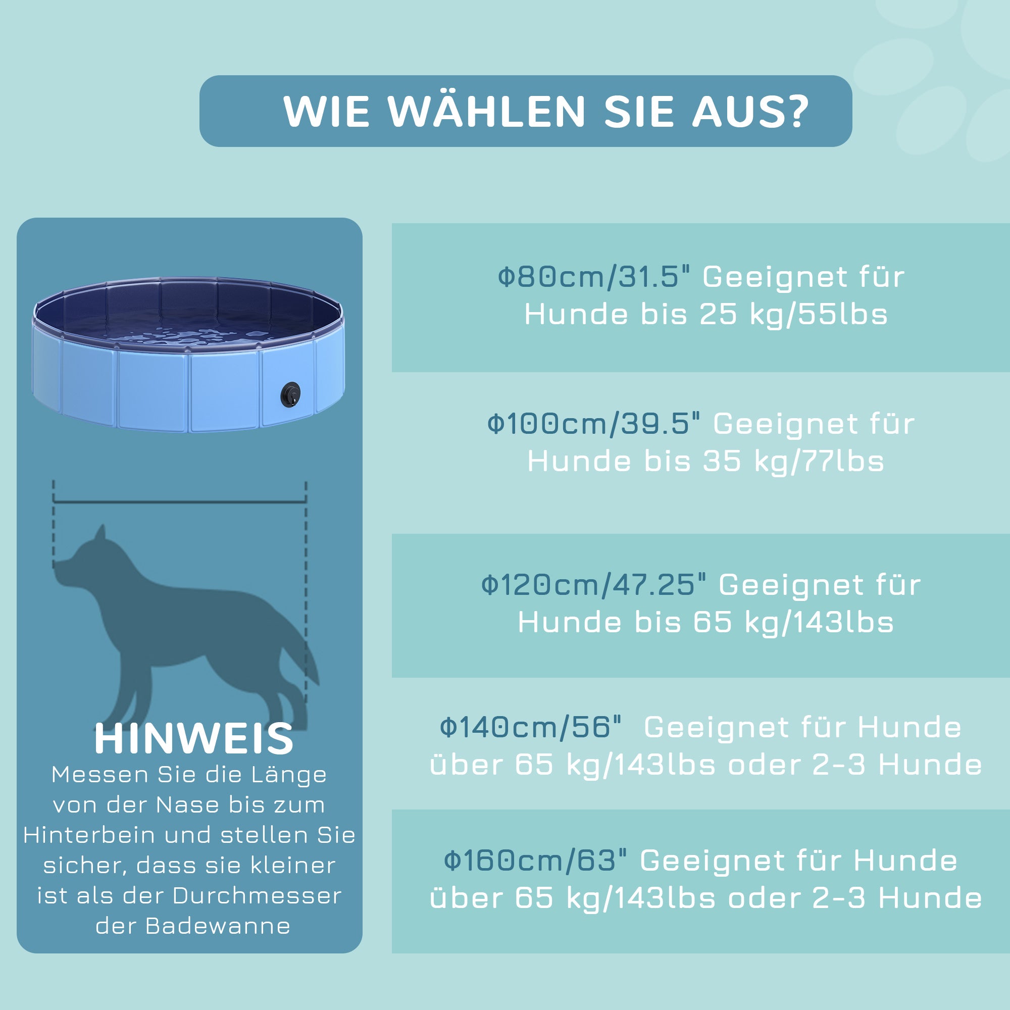 Foldable Dog Bathtub Dog Pool Splash Pool Swimming Pool Water Basin for Dogs and Cats Plastic+Wood Blue Ø80 x H20 cm