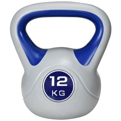 SPORTNOW Kettlebell 12 KG, Floor-Friendly Dumbbell, Swinging Dumbbell for Free Weight Training, Strength Training, Weightlifting, Endurance, Fitness, Blue