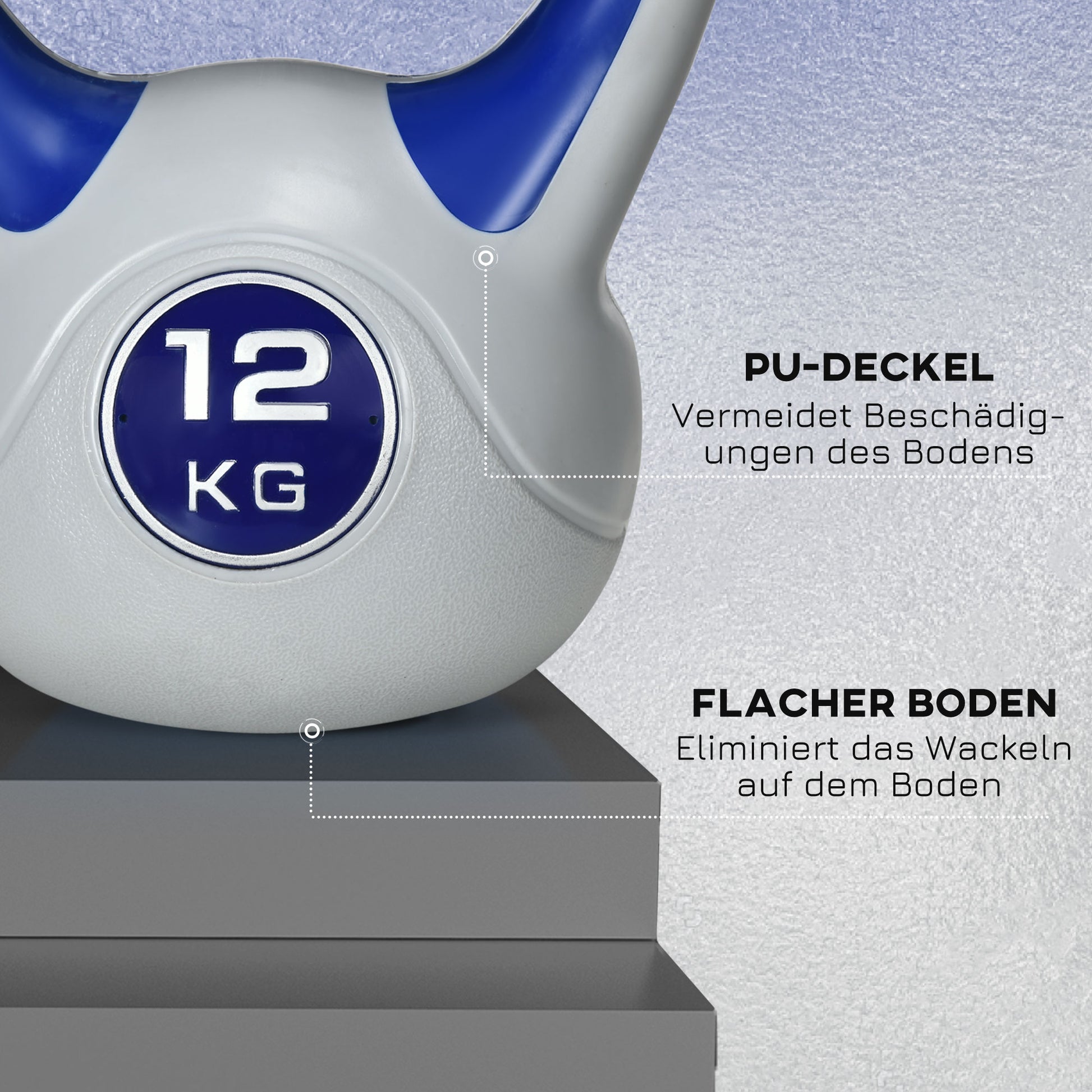 SPORTNOW Kettlebell 12 KG, Floor-Friendly Dumbbell, Swinging Dumbbell for Free Weight Training, Strength Training, Weightlifting, Endurance, Fitness, Blue