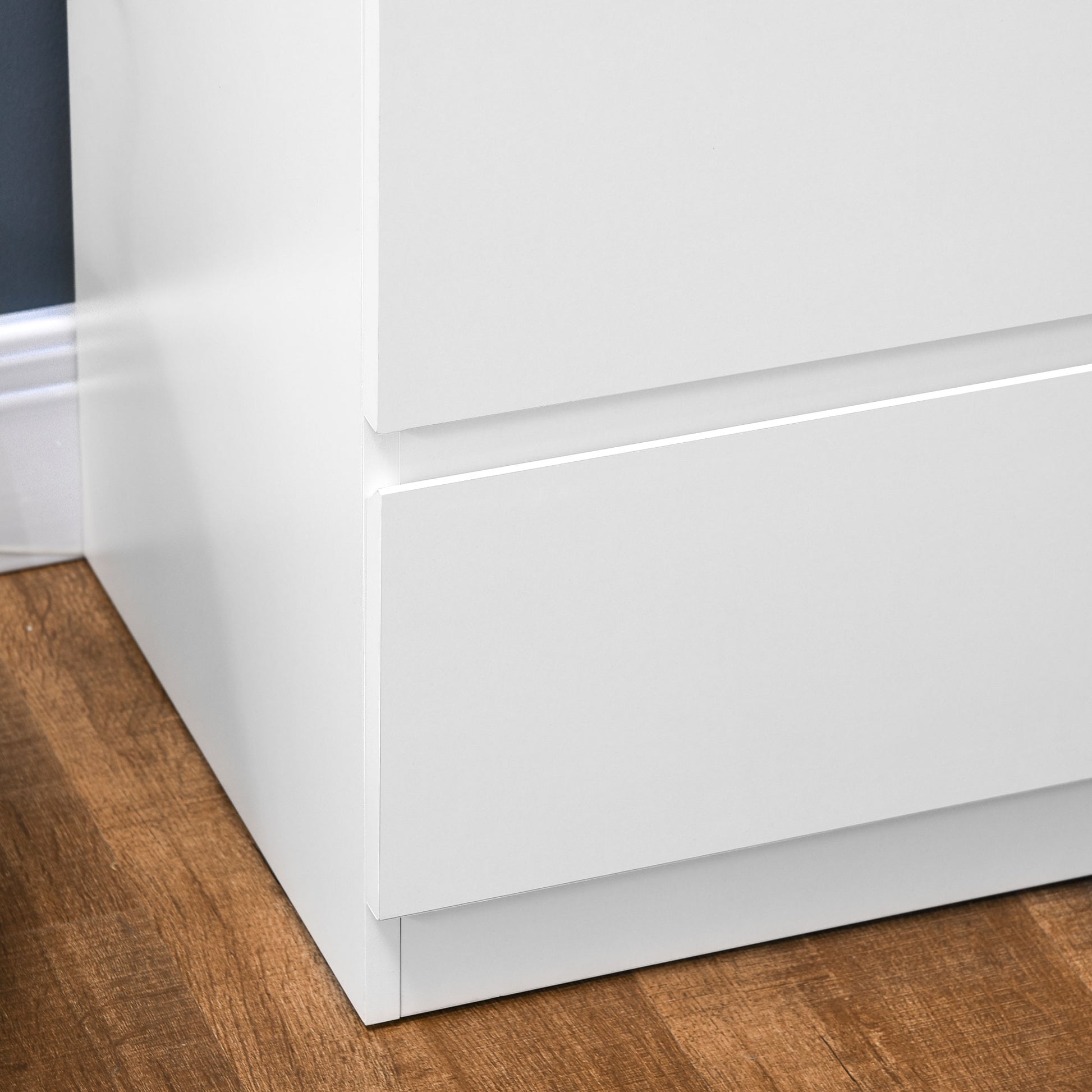 Modern Dresser with 6 Drawers Wooden Chest of Drawers Bedroom Dresser for Entryway Living Room Office Load 50 kg 80x39x115 cm White