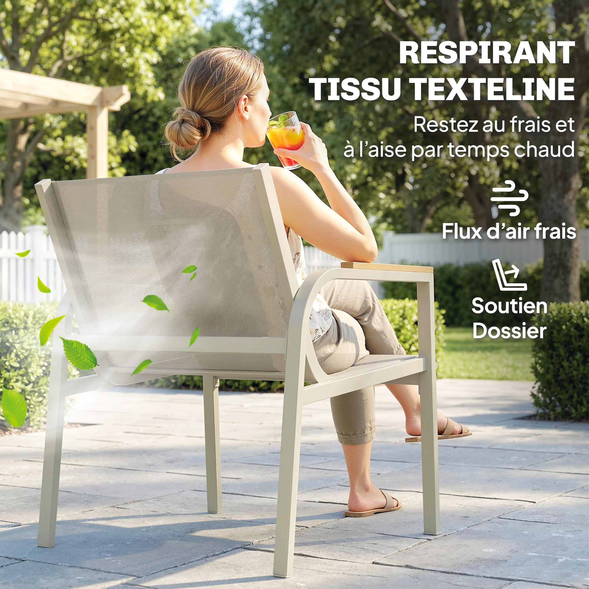 4-Piece Textilene Outdoor Patio Set — 2-Seat Sofa, 2 Armchairs & Tempered Glass Coffee Table, Green