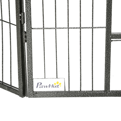 Puppy Playpen Enclosure 16 Segments 60cm High Pet Playpen Fence Pen Playpen Playpen Dog Enclosure Outdoor Grid Puppies Customizable with 2 Door Steel Gray