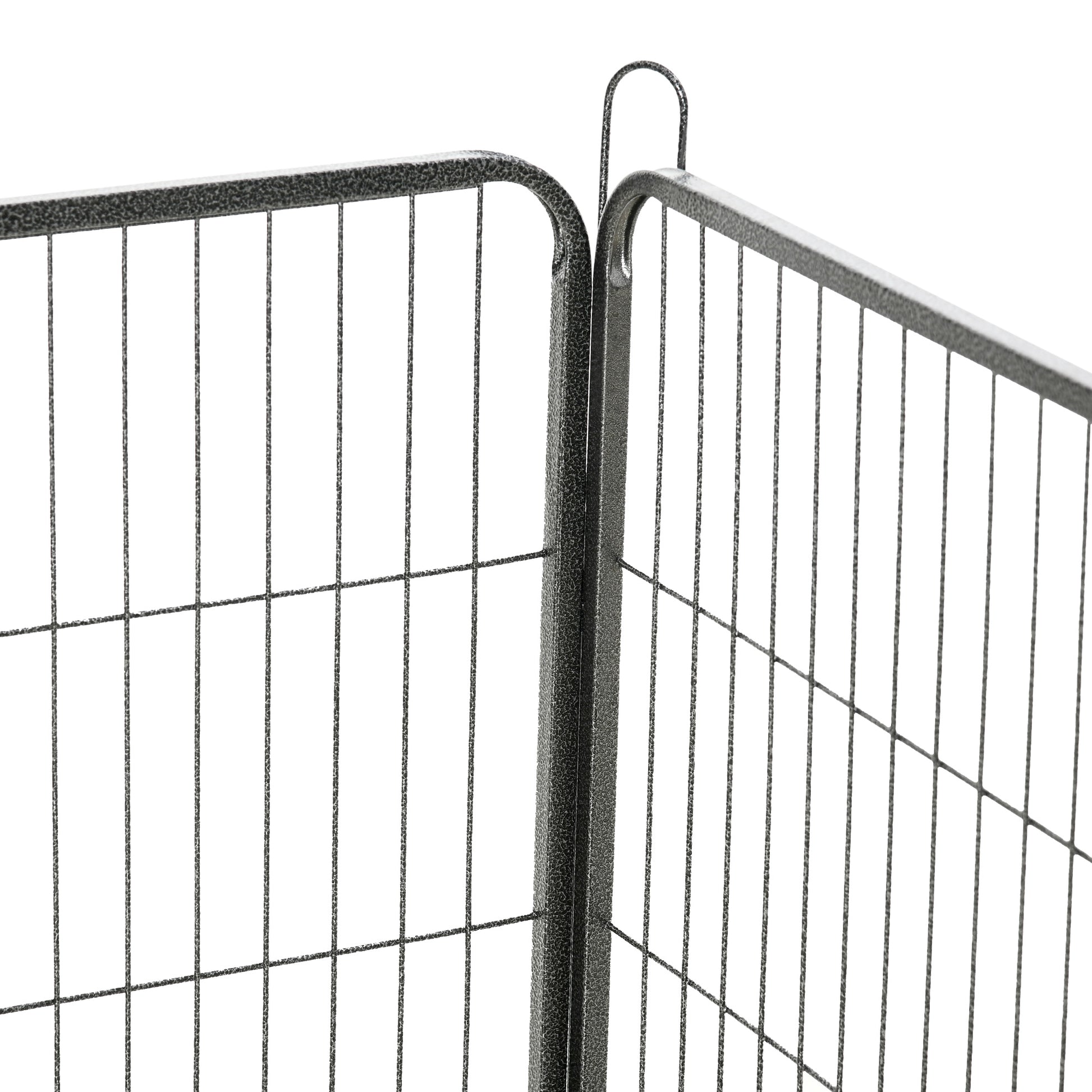 Puppy Playpen Enclosure 16 Segments 60cm High Pet Playpen Fence Pen Playpen Playpen Dog Enclosure Outdoor Grid Puppies Customizable with 2 Door Steel Gray