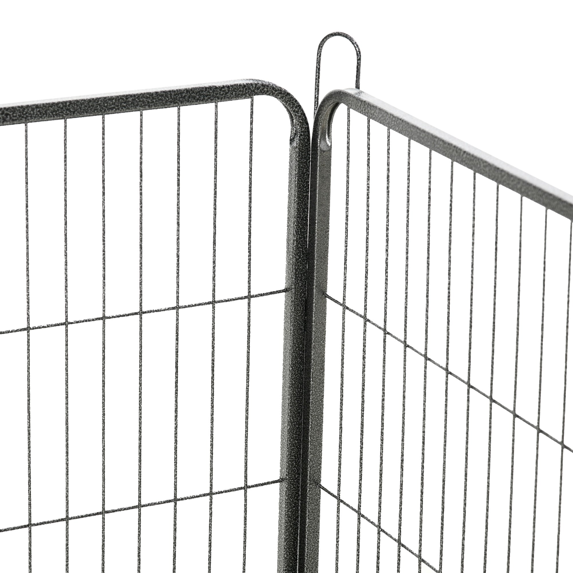 Puppy Playpen Enclosure 16 Segments 60cm High Pet Playpen Fence Pen Playpen Playpen Dog Enclosure Outdoor Grid Puppies Customizable with 2 Door Steel Gray