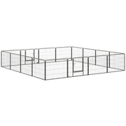 Puppy Playpen Enclosure 16 Segments 60cm High Pet Playpen Fence Pen Playpen Playpen Dog Enclosure Outdoor Grid Puppies Customizable with 2 Door Steel Gray