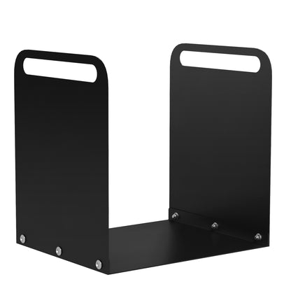 Firewood Rack 36.5 x 30 x 36 cm with Handles, Indoor and Outdoor Firewood Rack, up to 30 kg, Steel, Black