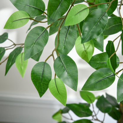 Artificial Tea Plant 120 cm Artificial Tree in Decorative Pot for Home Interior Living Room Office Ø16x120 cm Green