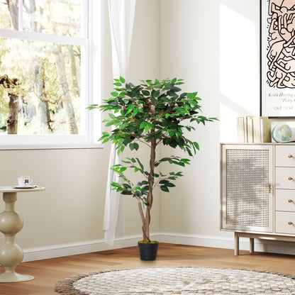 Artificial Tea Plant 120 cm Artificial Tree in Decorative Pot for Home Interior Living Room Office Ø16x120 cm Green